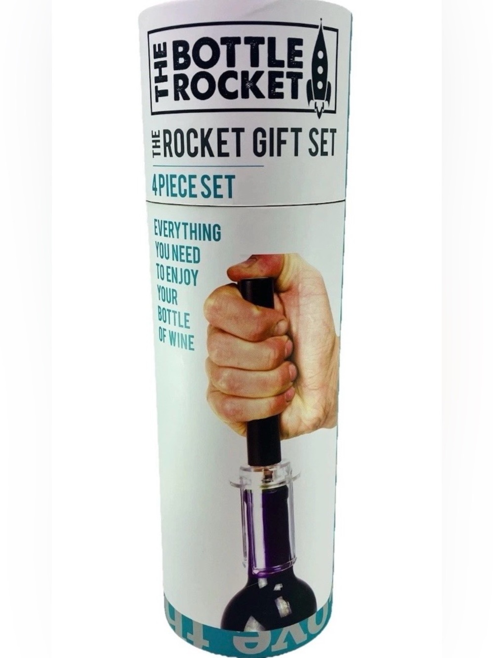 Bottle Rocket 4-Pc Set Wine Opener/ Saver in Red with Storage Pouch- NEW In Box!